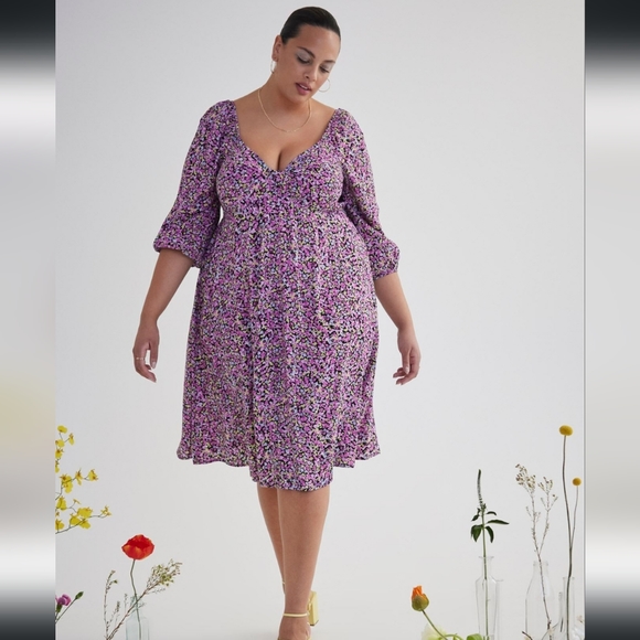 Woven Dress with 3/4 Sleeves - Addition Elle. 2X - Picture 2 of 4